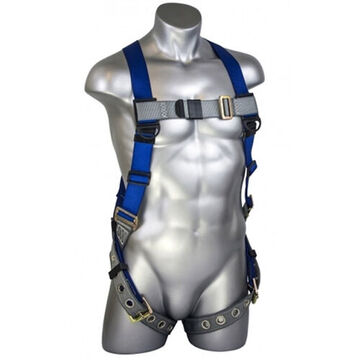 Safety Harness, S, M/L, XL, 130 to 420 lb, Blue, Polyester