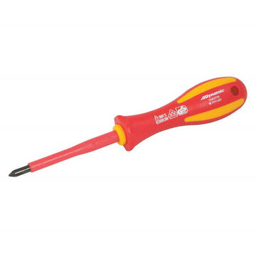 Insulated Screwdriver, Phillips, #1 Point, Plastic, Rubber, 7.25 in lg