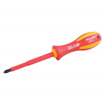 Insulated Screwdriver, Phillips, #2 Point, Plastic, Rubber, 8.50 in lg