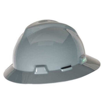 Full Brim Slotted Hat, 6-1/2 To 8 In Fits Hat, Silver, Polyethylene, Ratchet, E