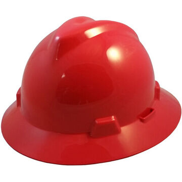 Hat Full Brim Slotted, 6-1/2 To 8 In Fits Hat, Red, Polyethylene, 1-touch, C