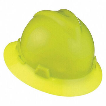 Cap Full Brim Slotted, 6-1/2 To 8 In Fits Hat, Hi-viz Yellow Green, Polyethylene, Fas-trac® Iii, E