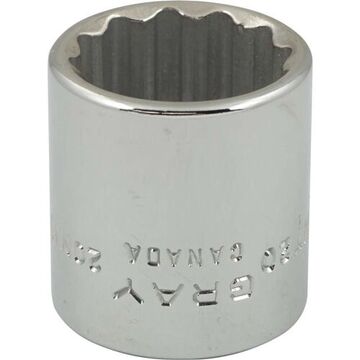 Standard Length Socket, 3/8 in Drive, Square, 12-Point, 20 mm Socket