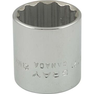 Standard Length Socket, 3/8 in Drive, Square, 12-Point, 21 mm Socket