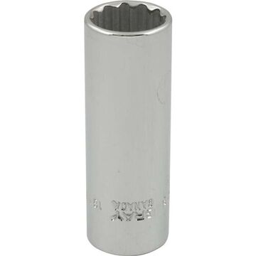 Deep Length Socket, 3/8 in Drive, Square, 12-Point, 16 mm Socket
