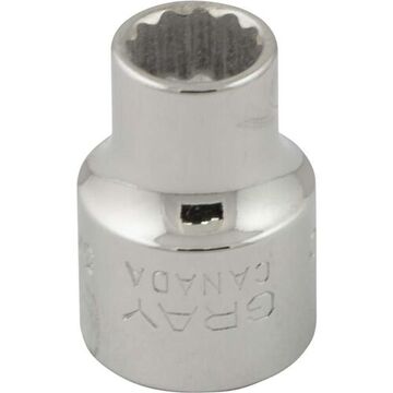 Standard Length Socket, 3/8 in Drive, Square, 12-Point, 5/16 in Socket