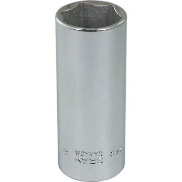 Deep Length Socket, 3/8 in Drive, Square, 6-Point, 3/4 in Socket