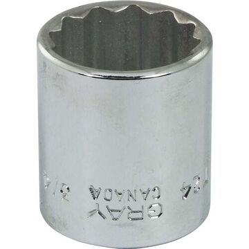 Standard Length Socket, 3/8 in Drive, Square, 12-Point, 3/4 in Socket