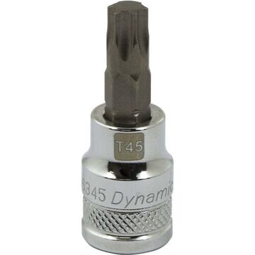 Socket Bit Regular Length, T45 Bit, 3/8 In Drive, Square, 0.87 In Lg