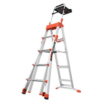 Step Ladder, 5 ft ht Ladder, 300 lb, Type IA, Aluminum