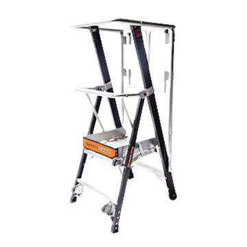 Cage-Fixed Step Ladder, 2 ft ht Ladder, 375 lb, Type IAA, Fiberglass