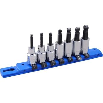 Metric Ball Nose Hex Socket Set, 3/8 in Drive, 7-Piece