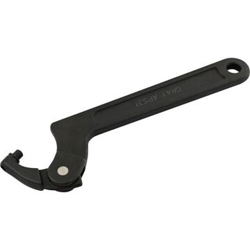 Adjustable Head Pin Spanner Wrench, Plain, 8-1/8 in lg, 1-1/4 to 3 in