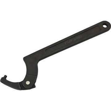 Adjustable Head Pin Spanner Wrench, Plain, 11-3/8 in lg, 2 to 4-3/4 in