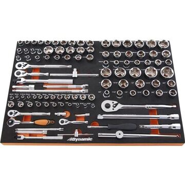 Socket Set, 1/4 in, 3/8 in and 1/2 in Drive, 108-Piece