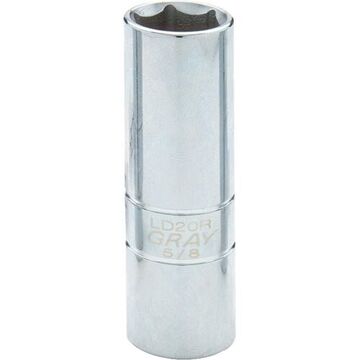 Spark Plug Socket, 1/2 in Drive, 6 Point, 5/8 in lg
