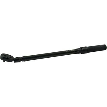 Flex Head Torque Wrench, 3/8 in Drive, 17 to 105 Nm Torque, Flexible, 0.7 Nm, 19 in lg