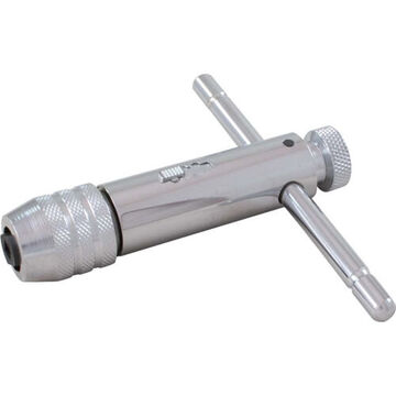 Reversible Ratcheting Tap Wrench, 0.118 to 0.315 in, Hardened steel, Chrome, Sliding T- Type