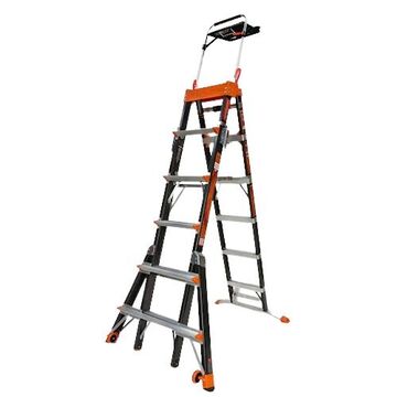 Step Ladder, 6 ft ht Ladder, 375 lb, Type IAA, Fiberglass