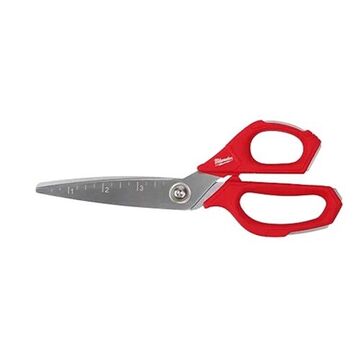 Job Site Straight Scissor, 9.3 In Lg, Coated Steel Blade, Large Loop