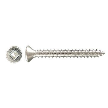 Tapping Screw, #8 Screw, 2 in lg, Square Socket, Carbon Steel