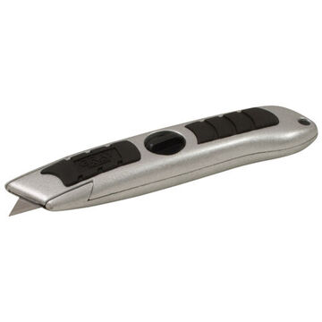Retractable Utility Knife, 6 in lg, Ergonomic, Stainless Steel
