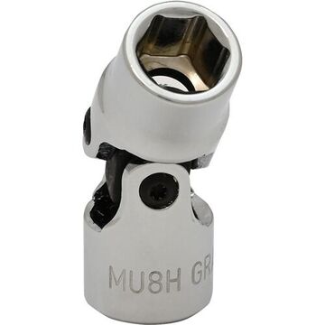 Standard Length Universal Joint Socket, 1/4 in Drive, 8 mm Drive, 35 mm lg
