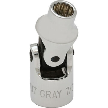 Standard Length Universal Joint Socket, 1/4 in Drive, 1/4 in Drive, 1.38 in lg