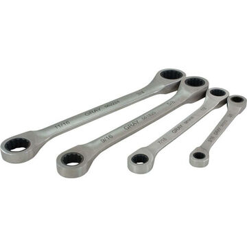 Ratcheting Wrench Set, 4-Piece, Stainless Steel
