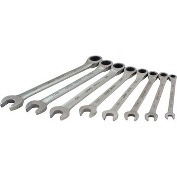 Ratcheting Wrench Set, 8-Piece, Stainless Steel