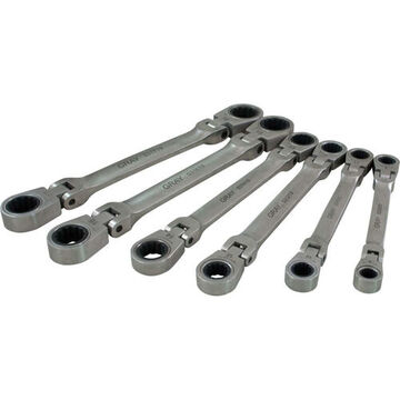 Double Box Flex Head Ratcheting Wrench Set, 6-Piece, Stainless Steel