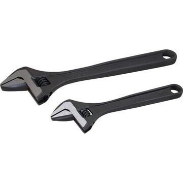 Adjustable Wrench Set, 2-Piece, Steel, Black Oxide