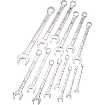 Combination Wrench Set, 14-Piece, Steel, Mirror Chrome