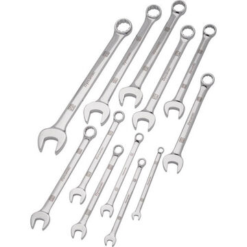 Combination Wrench Set, 12-Piece, Steel, Mirror Chrome
