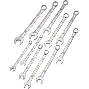Combination Wrench Set, 11-Piece, Steel, Mirror Chrome
