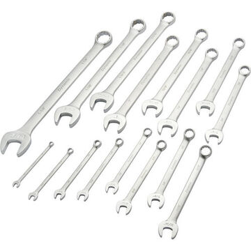 Combination Wrench Set, 16-Piece, Steel, Satin Finish
