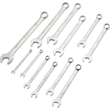 Combination Wrench Set, 12-Piece, Steel, Satin Finish