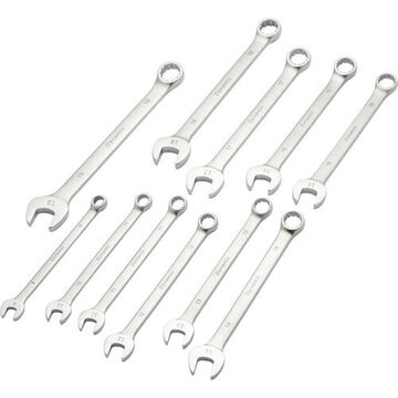 Combination Wrench Set, 11-Piece, Steel, Satin Finish
