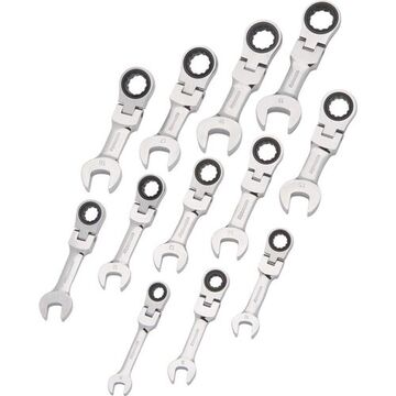 Combination Wrench Set, 12-Piece, Steel, Chrome