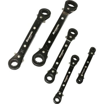 Ratcheting Wrench Set, 5-Piece, Steel