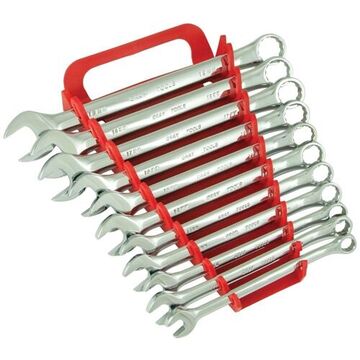 Combination Wrench Set, 11-Piece, 12-Point Metric, Steel, Mirror Chrome