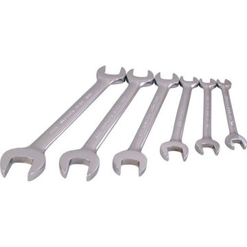 Open End Wrench Set, 6-Piece, Steel, Mirror Chrome