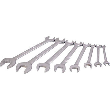 Open End Wrench Set, 8-Piece, Steel, Mirror Chrome