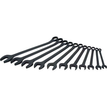Combination Wrench Set, 11-Piece, 12-Point SAE, Steel, Black Oxide