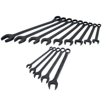 Combination Wrench Set, 14-Piece, 12-Point SAE, Steel, Black Oxide