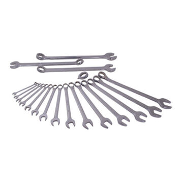 Combination Wrench Set, 19-Piece, 12-Point SAE, Steel, Mirror Chrome