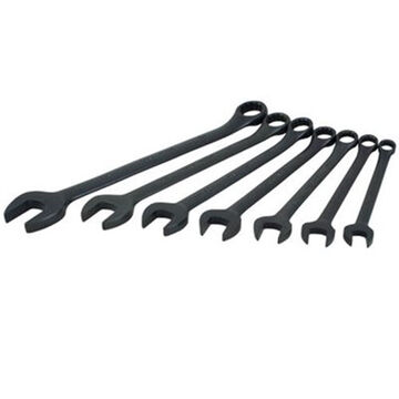 Combination Wrench Set, 7-Piece, 12-Point SAE, Steel, Black Oxide