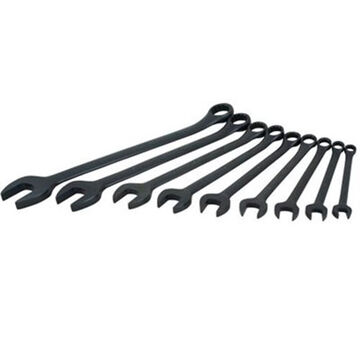 Combination Wrench Set, 9-Piece, 12-Point SAE, Steel, Black