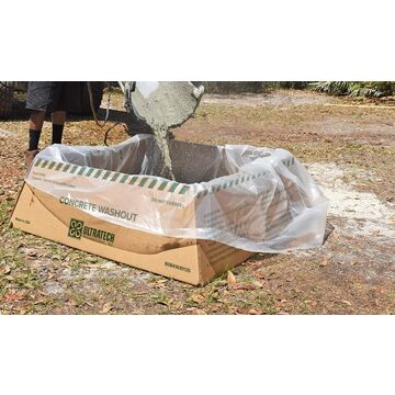 Portable Concrete Washout Berm, 50 gal, 30 in lg, 15 in ht, 30 in wd