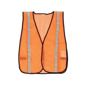 Gilet de sécurité en maille compacte, polyester, orange, taille unique